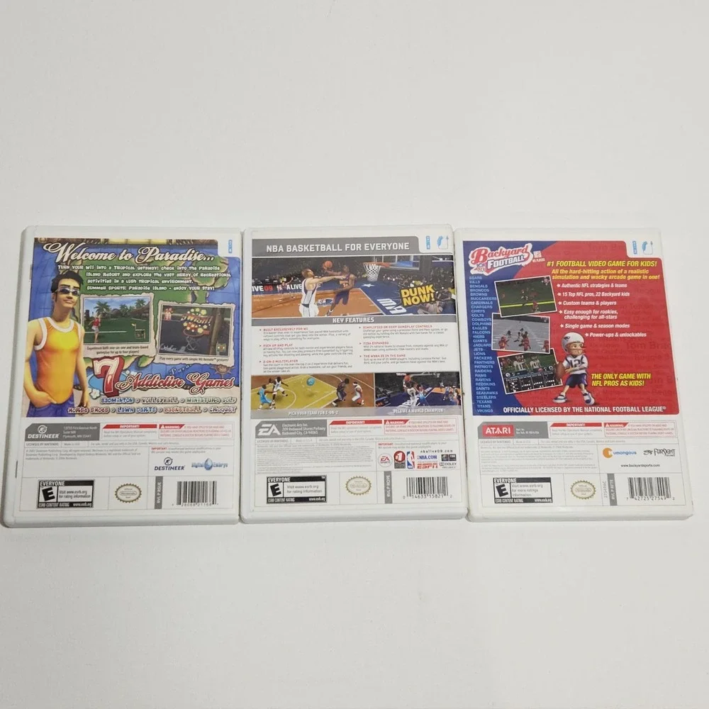 Lot Of 3 Nintendo Wii  Games Summer Sports/ NBA Live 09/ Backyard Football‎